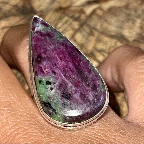 Anyolite Ruby Zoisite Ring Size 9 - Picture 8 of 10
